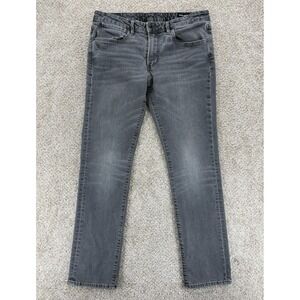 Bonobos Slim Fit Jeans Men's 33x32 (Fits 33x31) Gray Whiskered Stretch Denim